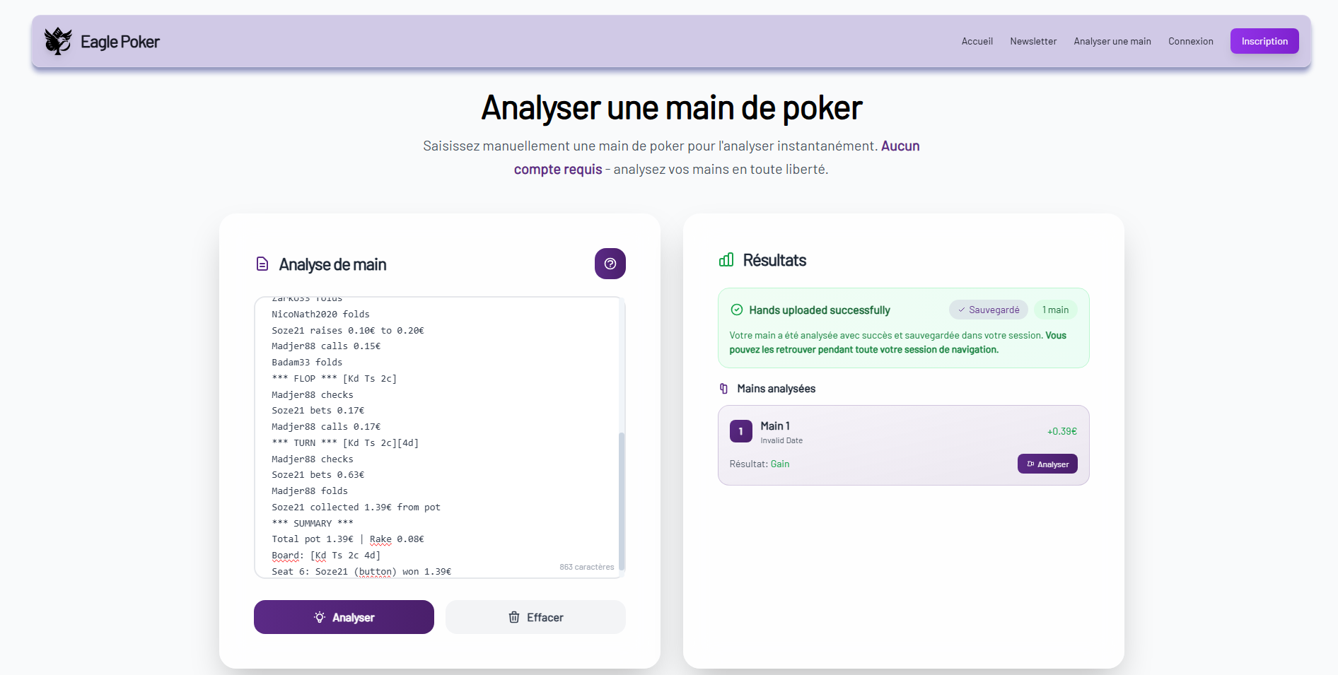 Analyse sans compte